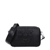PINKO Black Leather Crossbody Bag